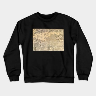 Antique Map of Nagasaki Harbor, Japan by Bunkindō, 1821 Crewneck Sweatshirt